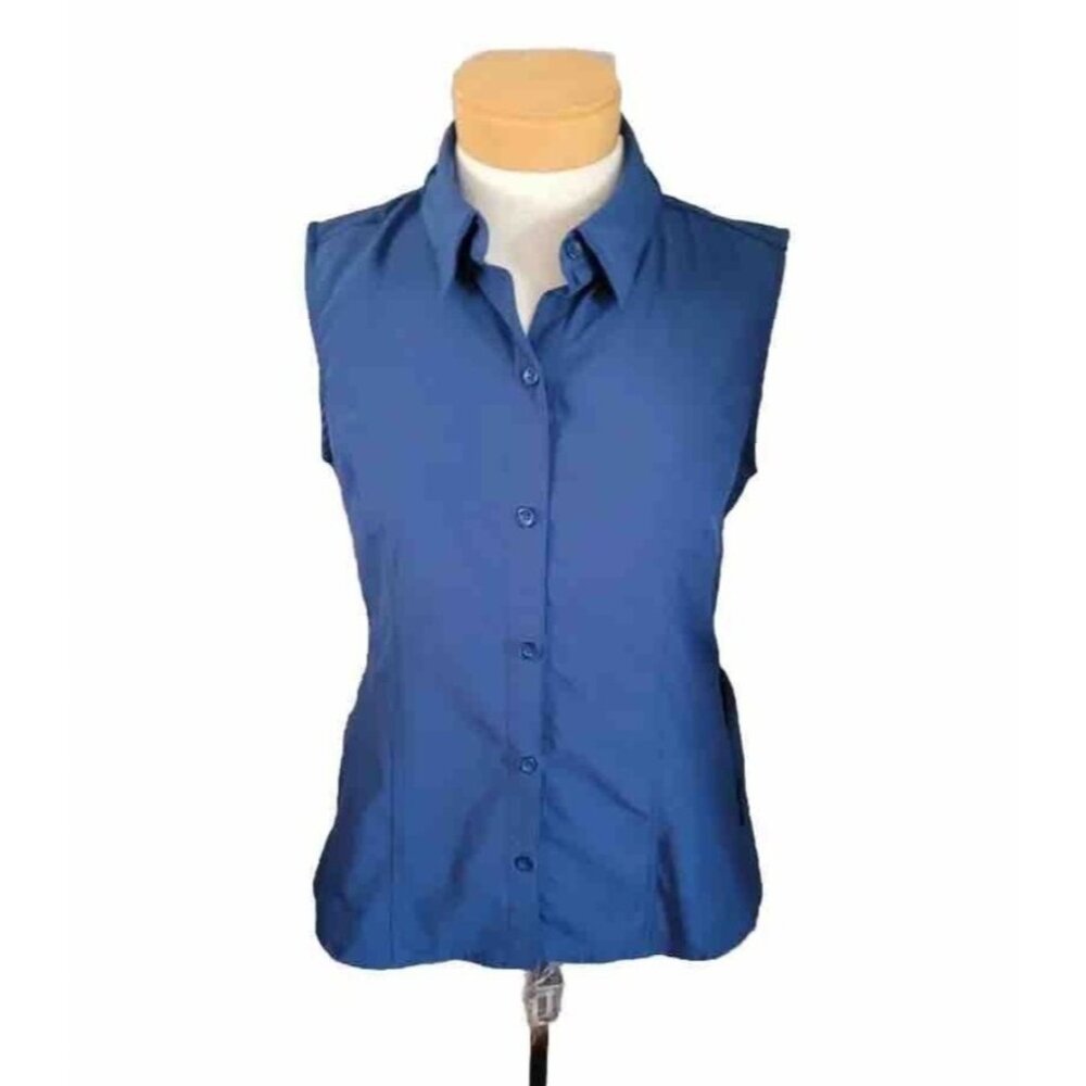 Reel Legends Sleeveless Shirt Women's Size Small Adventure Blue Fishing Outdoors